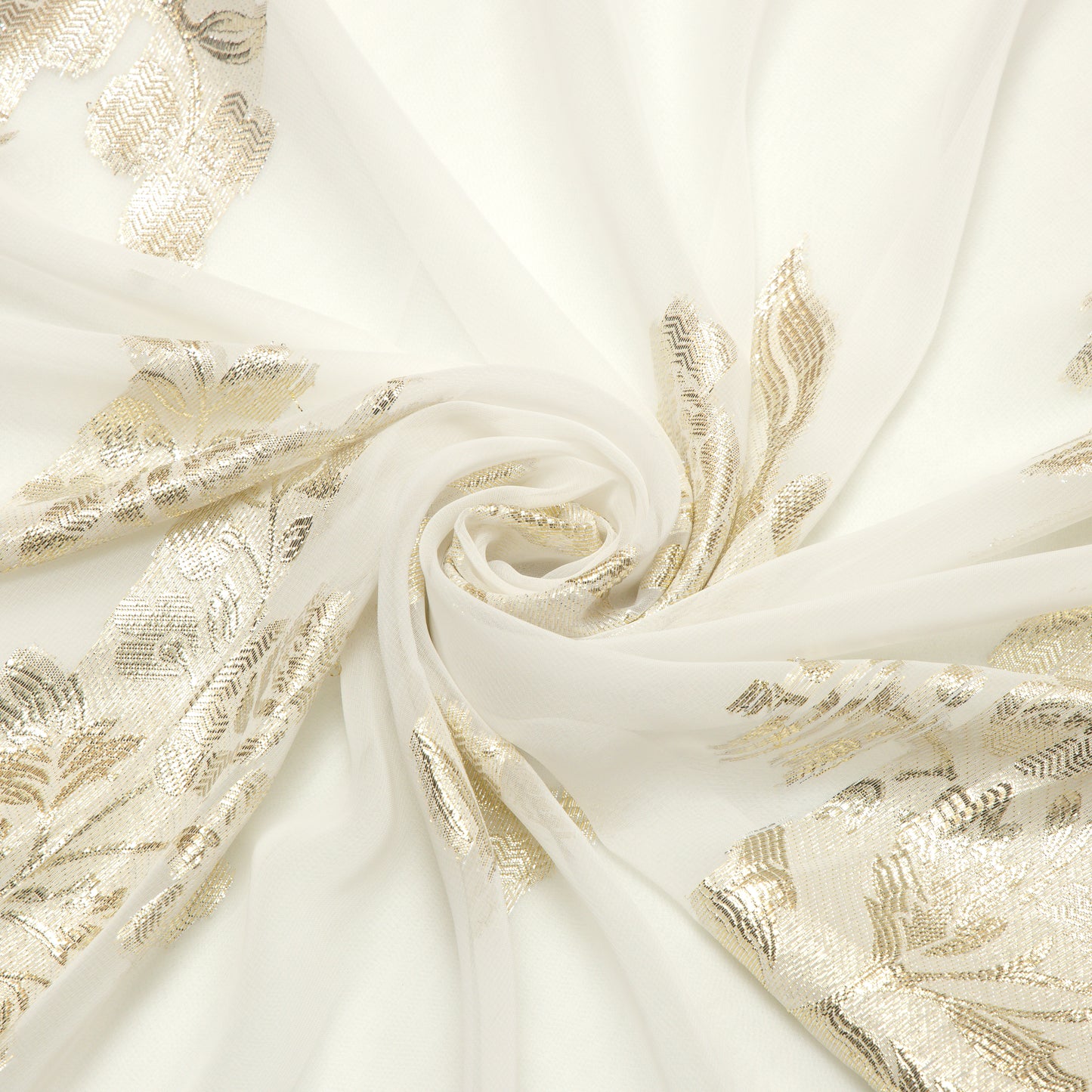 Poly Georgette Gold Flora - PP5340004