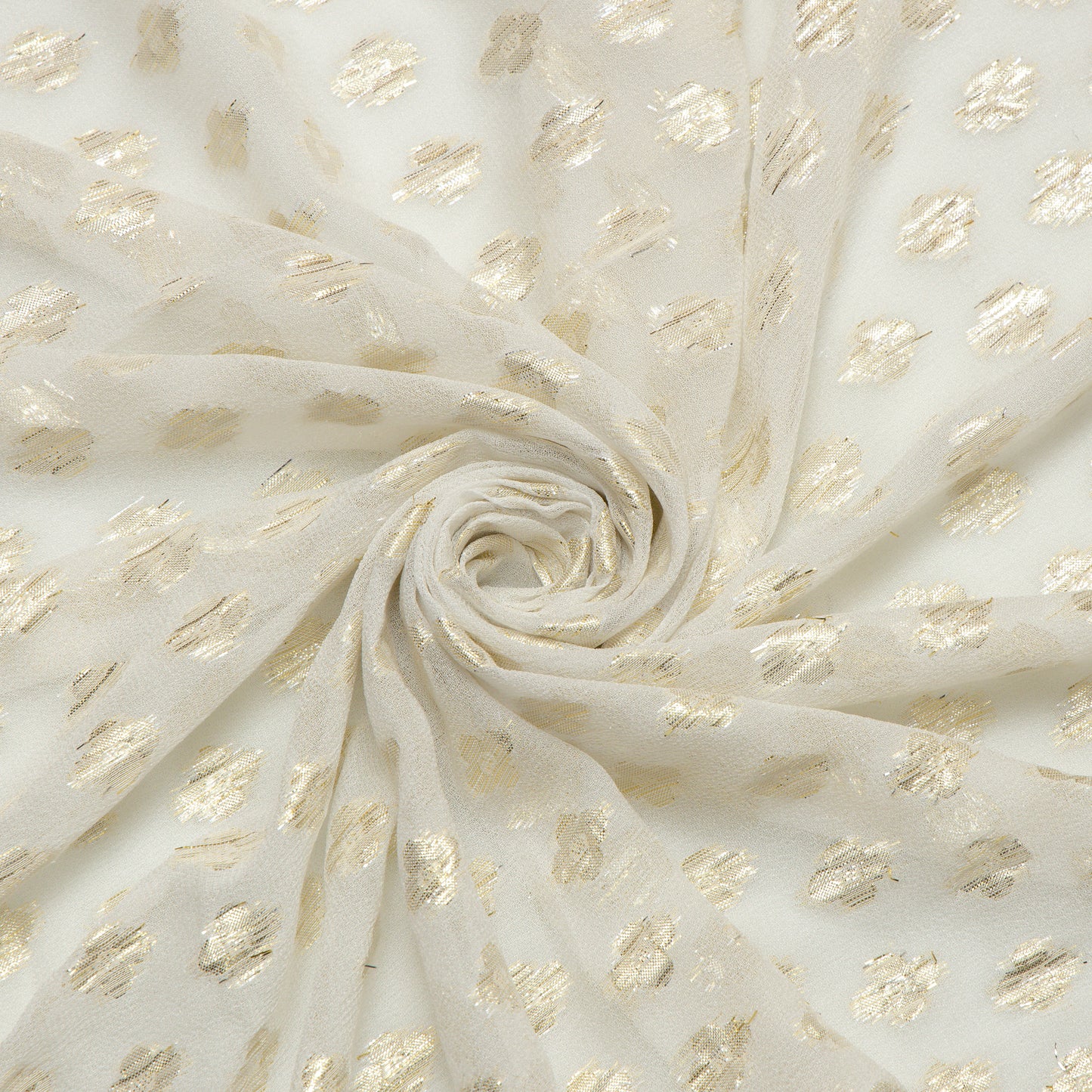 Viscose Georgette Gold Flat Flower - VG5940105