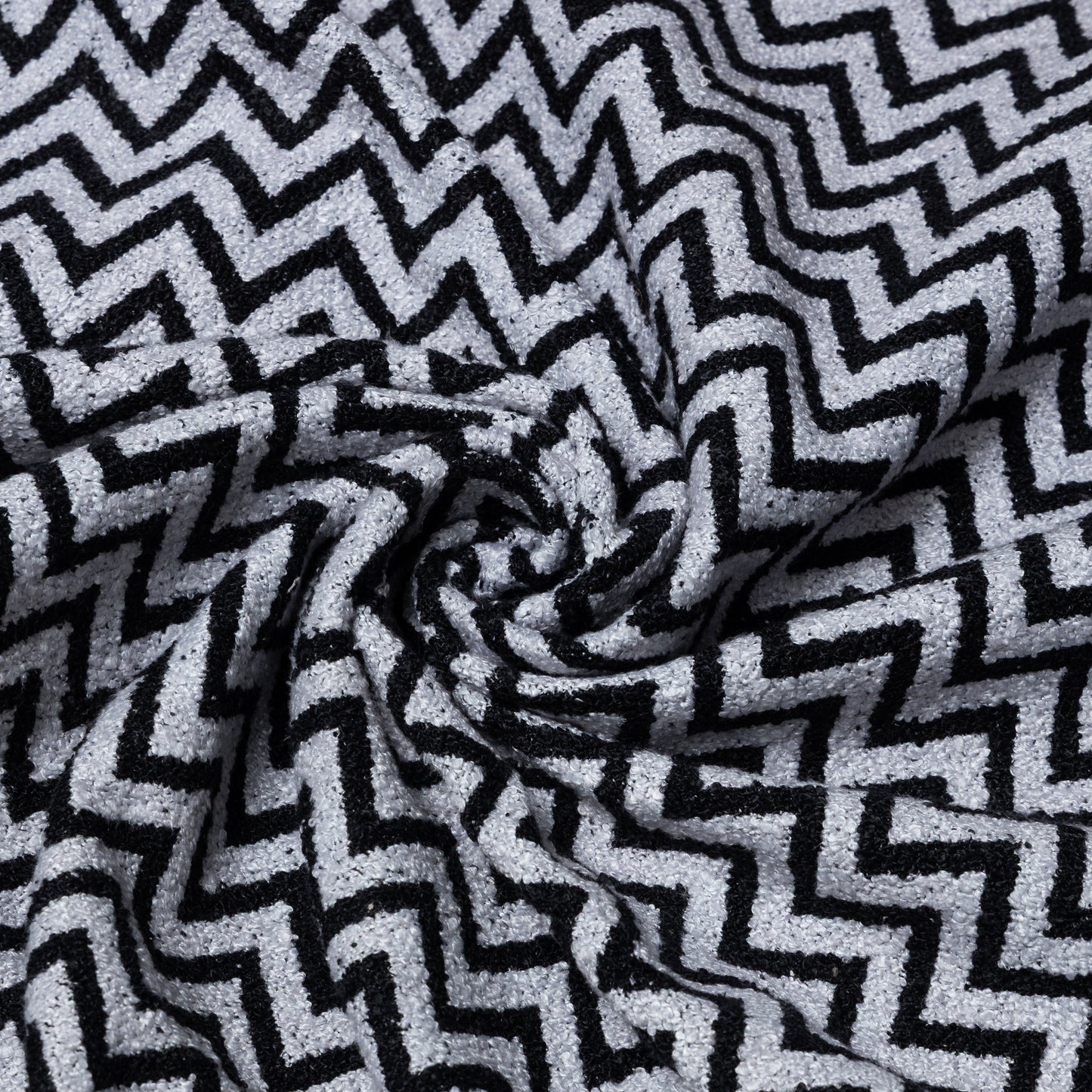 Polyester Black and Grey ZigZag Upholstery - KP01A0020
