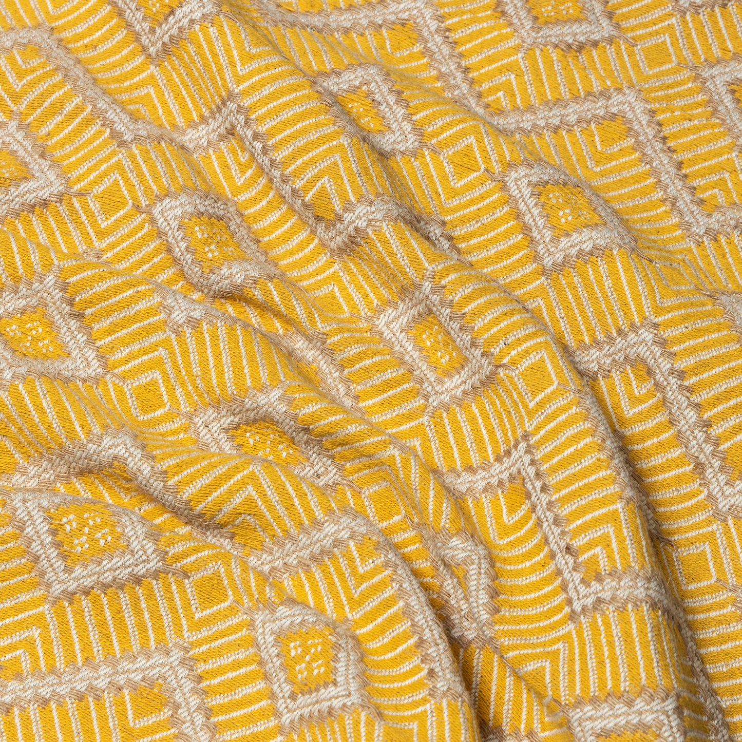 Jute Cotton Yellow Diamond Upholstery - KP01A0028