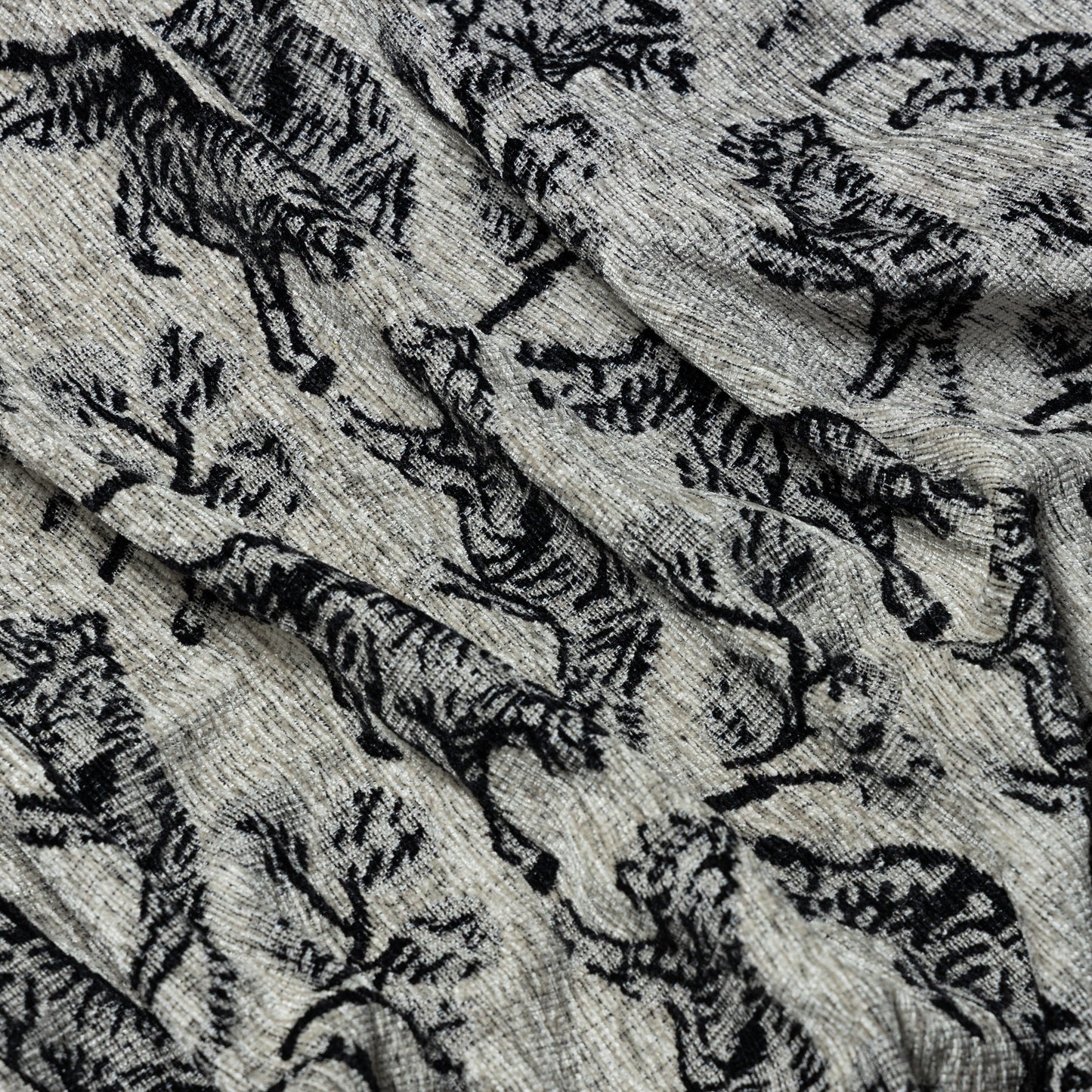 Viscose Polyester Black Tiger Yarn Dyed Upholstery - KP01A0016
