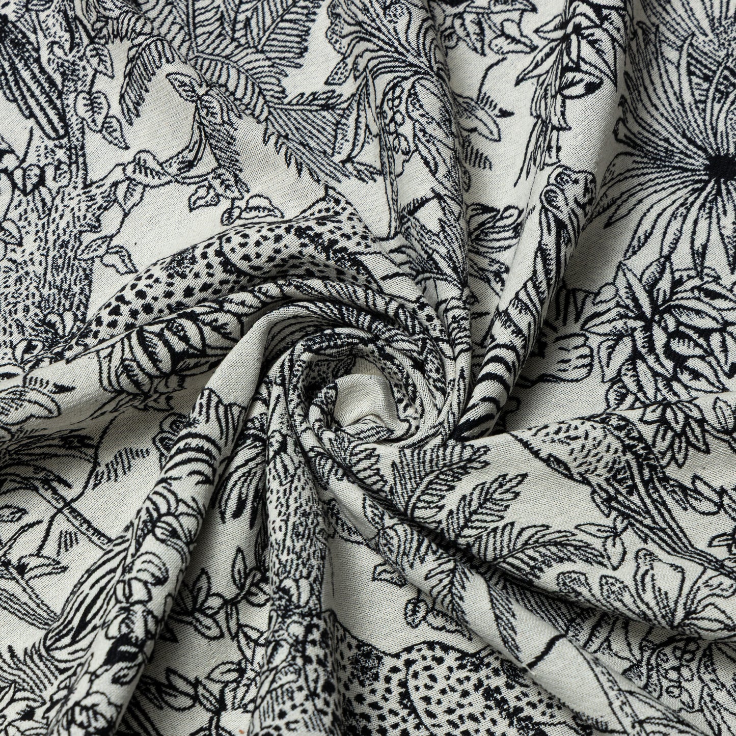 Cotton Polyester Black and White Toile Upholstery - KP01A0053