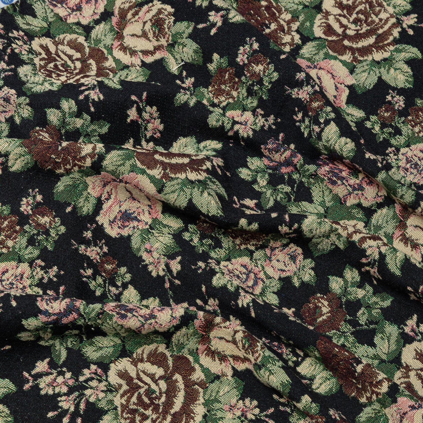 Cotton Polyester Dark Wood Roses Upholstery - KP01A0059