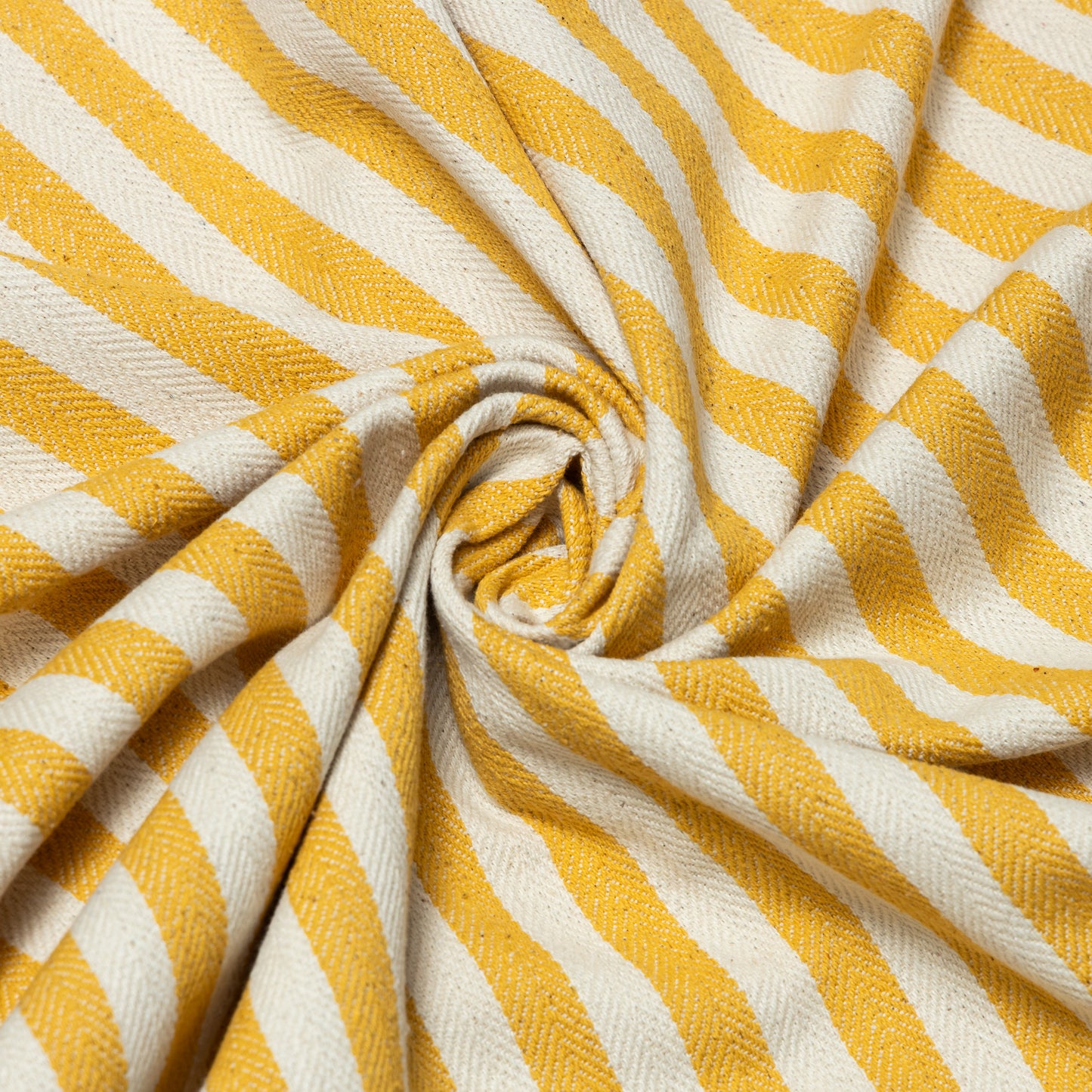 Cotton Lemon Stripe Herringbone Upholstery - KP01A0054