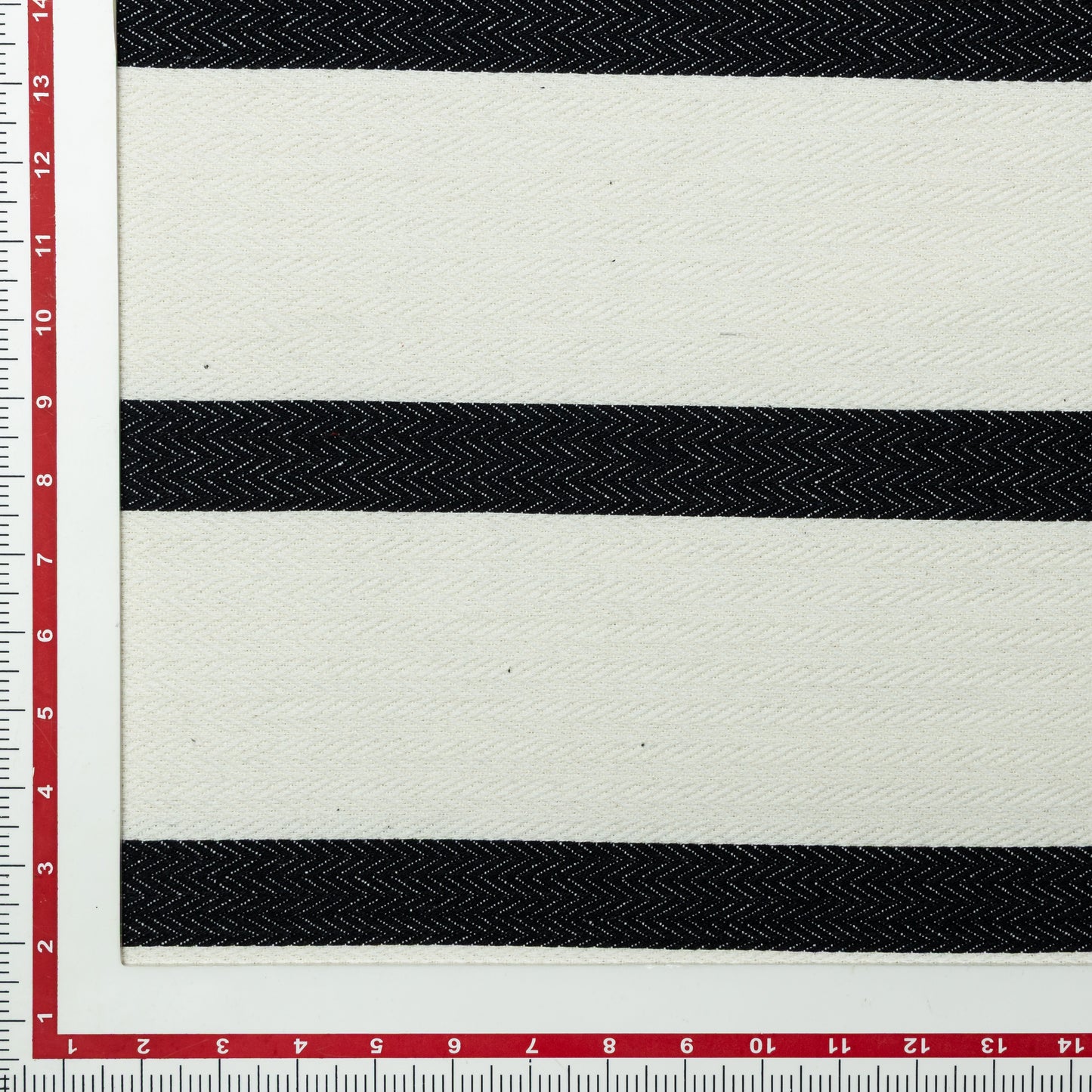 Cotton Black and White Herring Bone Stripe Upholstery - KP01A0013