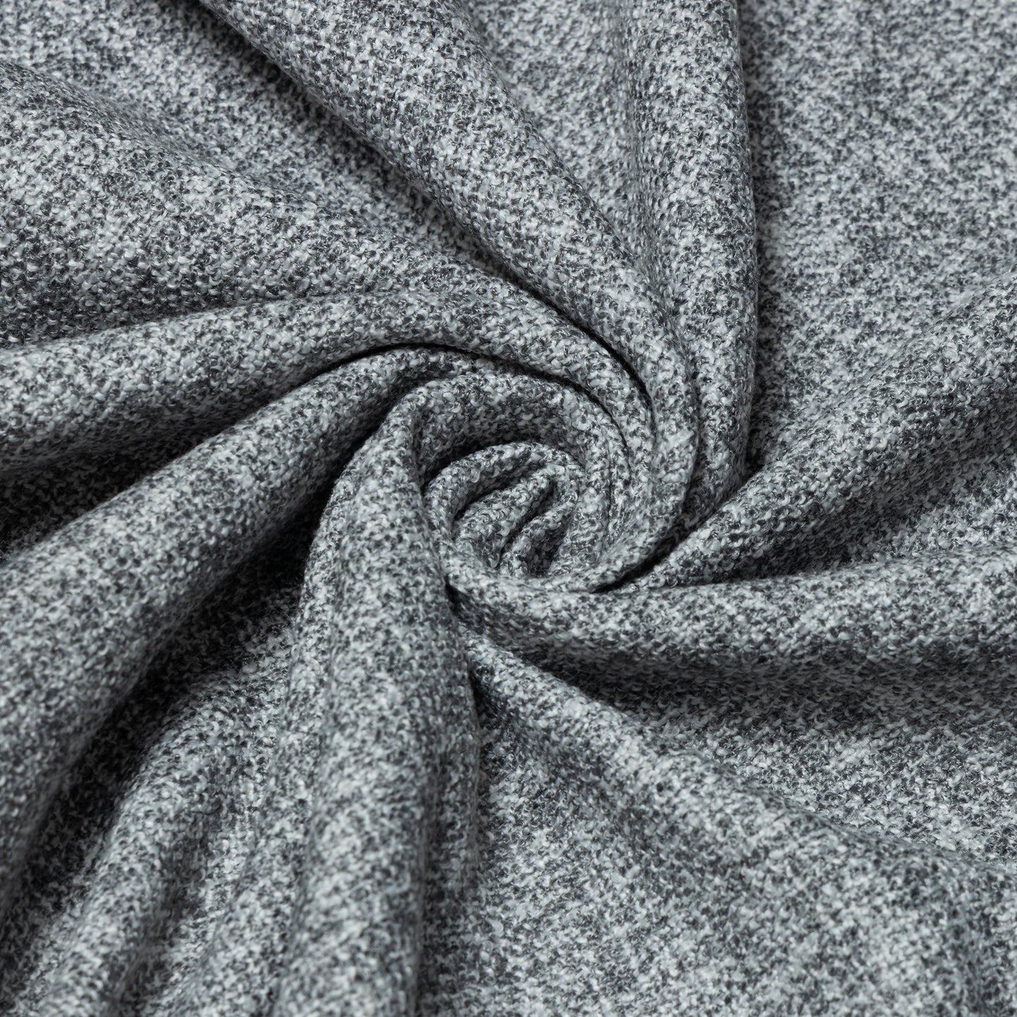 Polyester Grey Heathered Weave Bouclé Upholstery - KP01A0035
