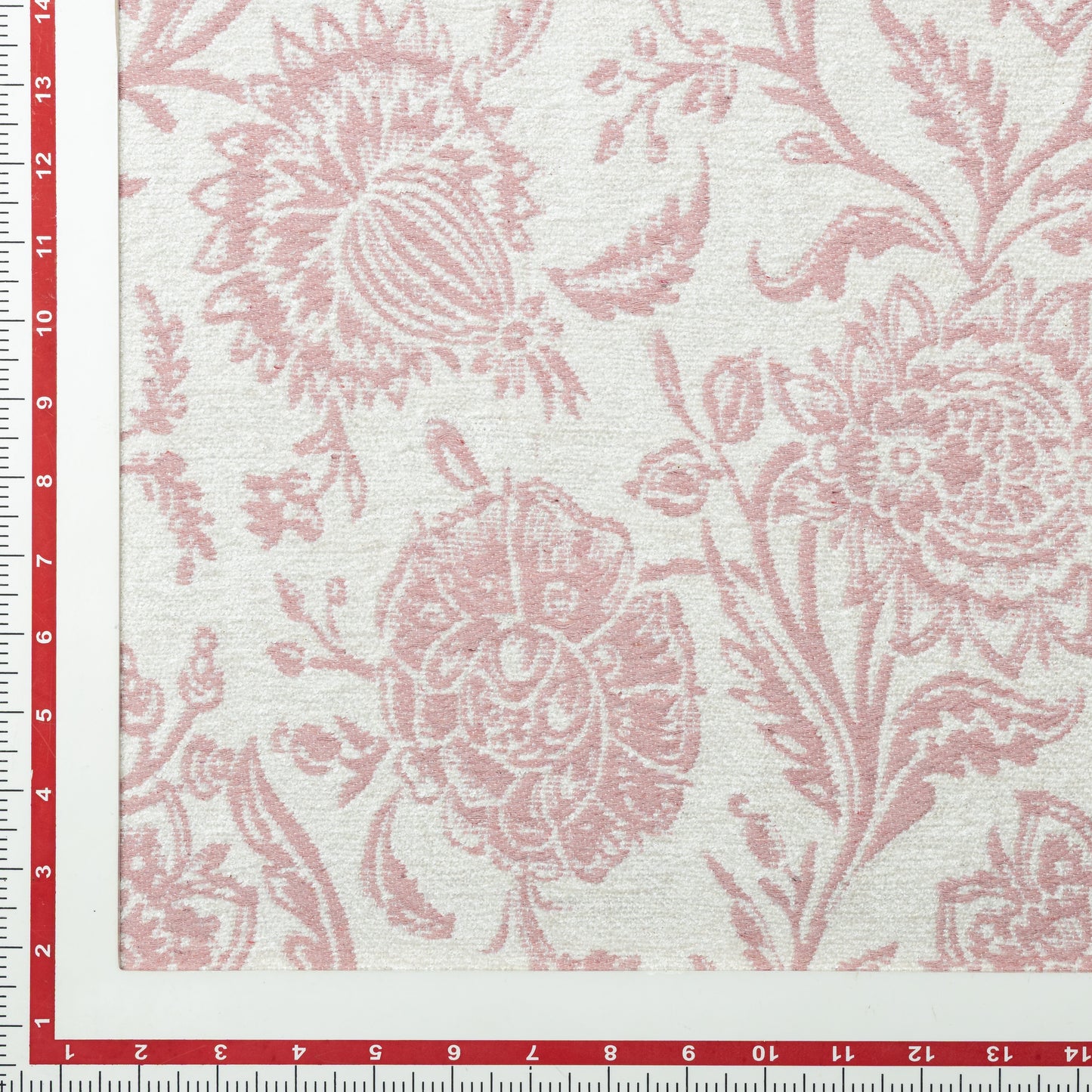 Viscose Polyester Pink and Cream Floral Yarn Dyed Upholstery - KP01A0007