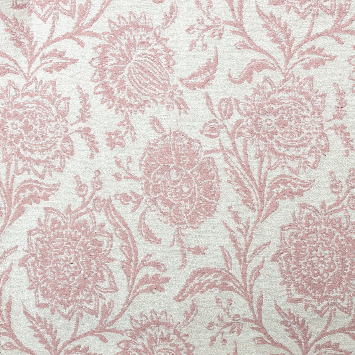 Viscose Polyester Pink and Cream Floral Yarn Dyed Upholstery - KP01A0007