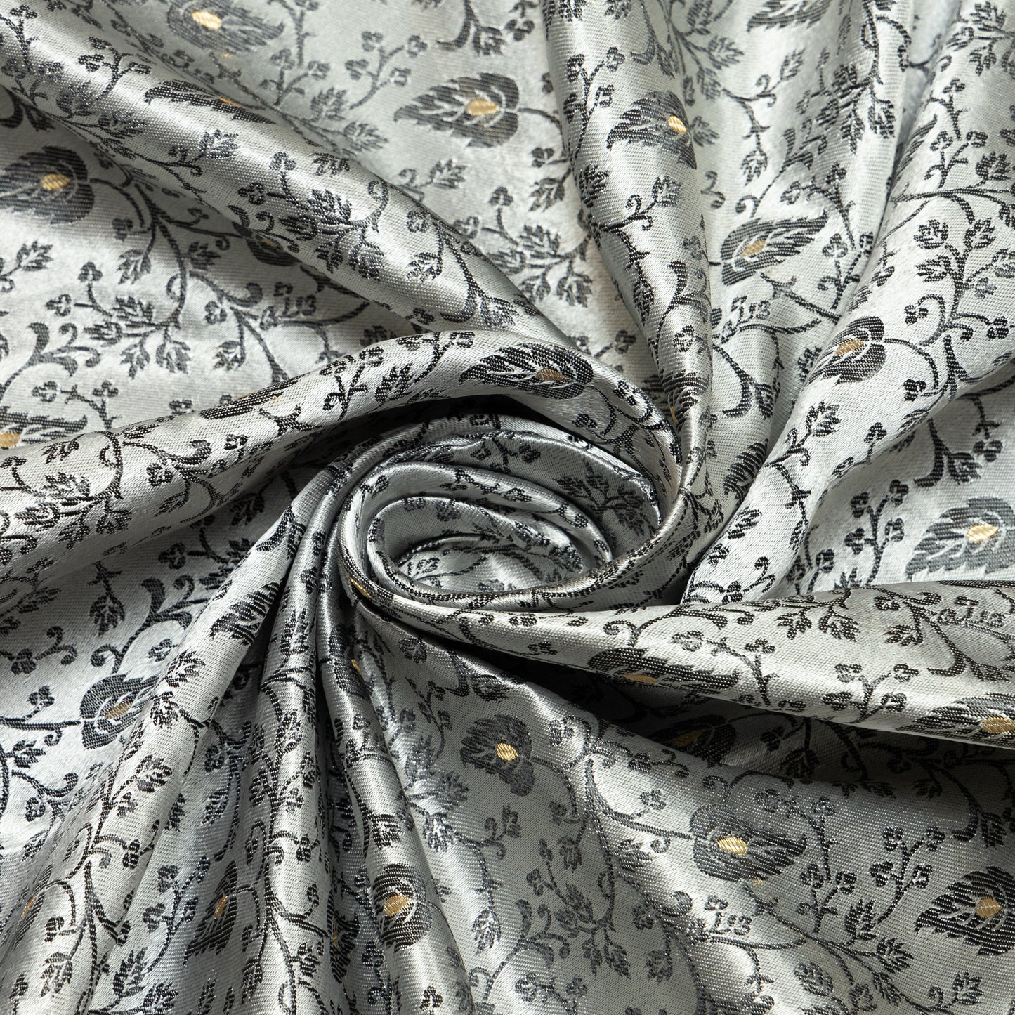 Poly Satin Nocturnal Leaves with Border - PS0540001