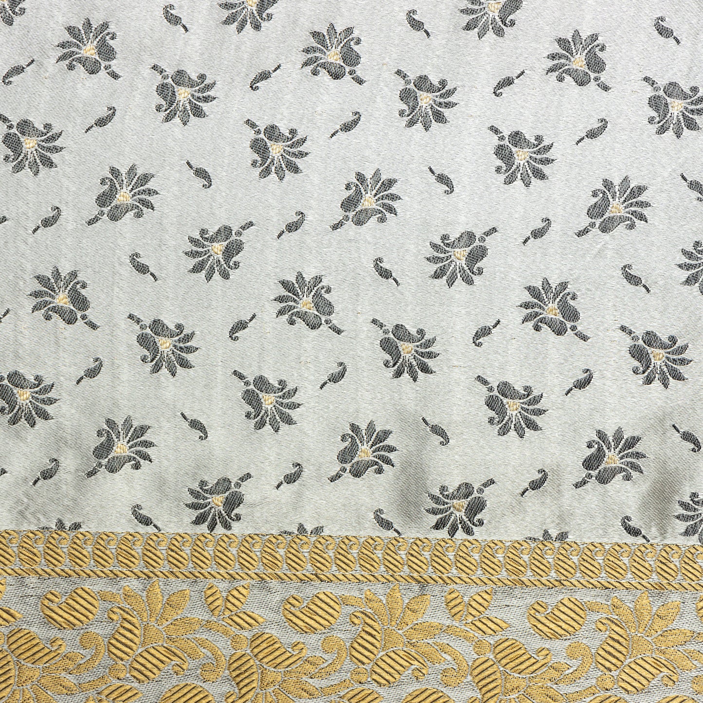 Poly Satin Midnight Blossoms with Border - PS0540002