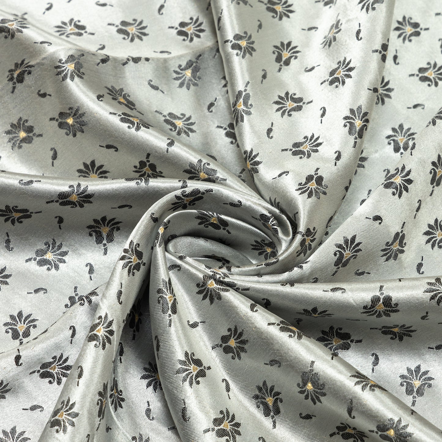Poly Satin Midnight Blossoms with Border - PS0540002