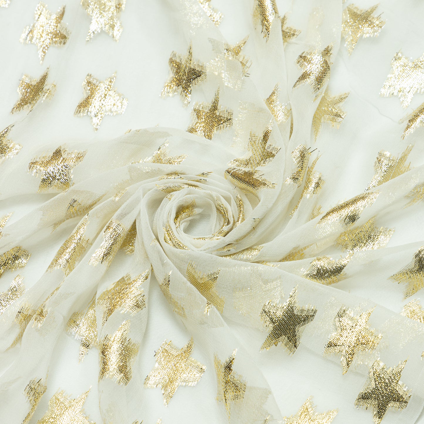 Viscose Georgette Gold Super Stars - VG0140118