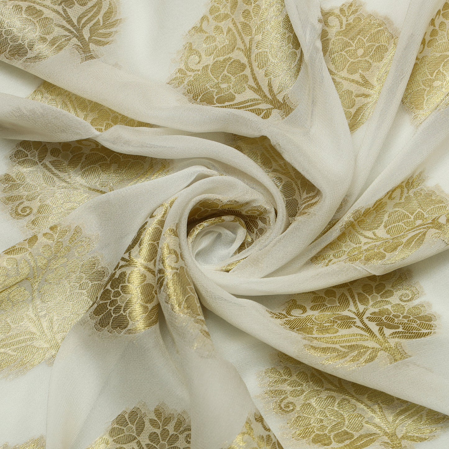 Viscose Georgette Gold Bouquet - VG0040070