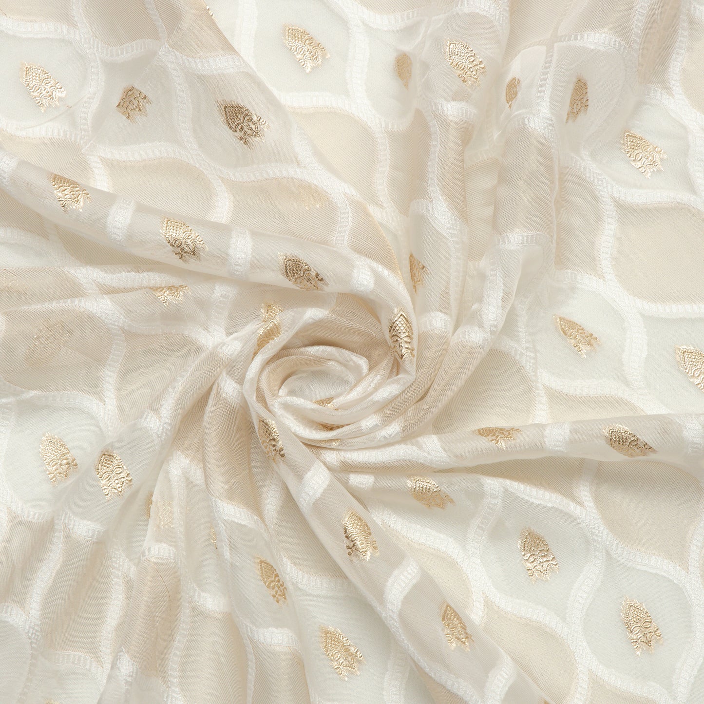 Viscose Organza Gold Bold Mesh - VO0810003
