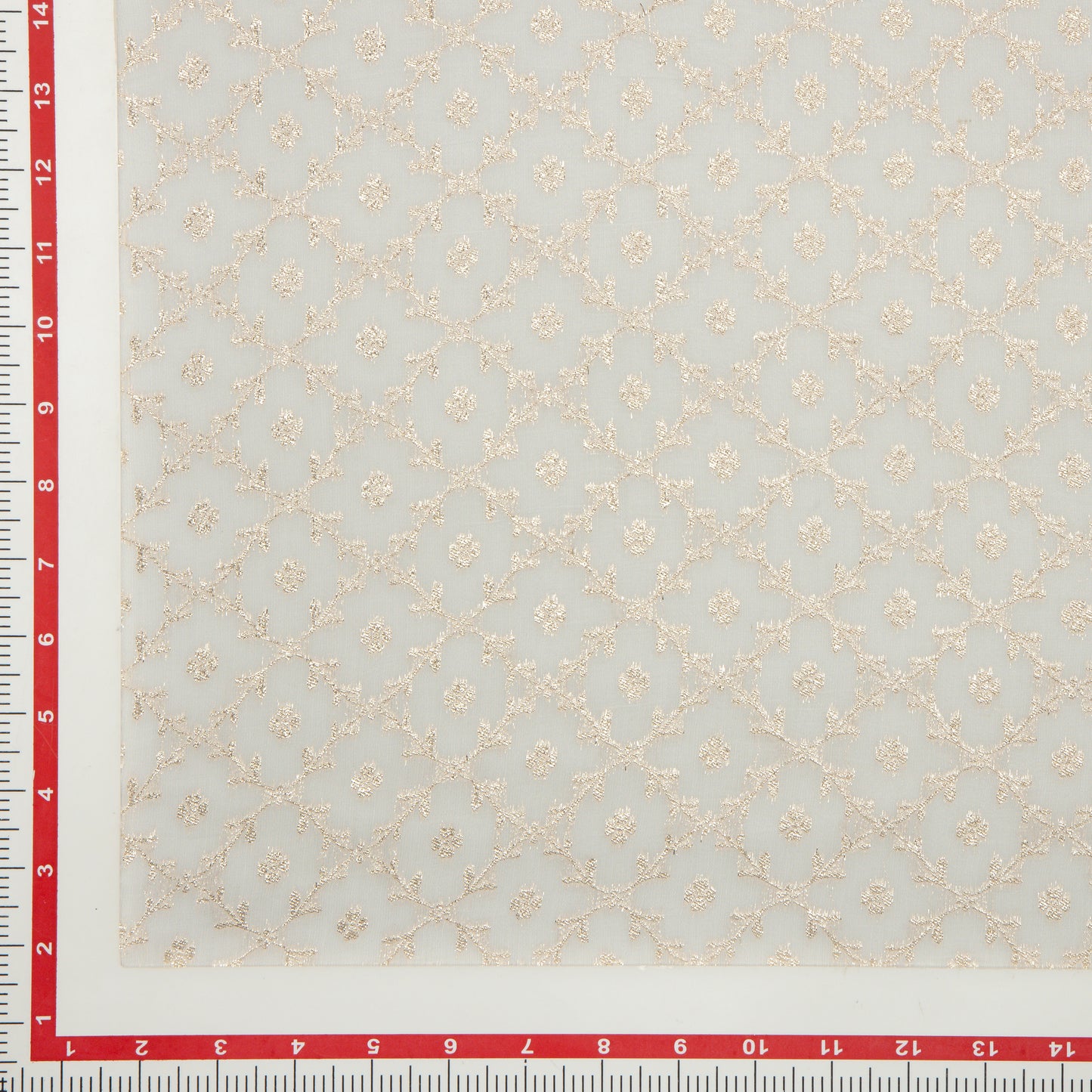 Viscose Georgette Gold Leafy Trellis - VP0840140