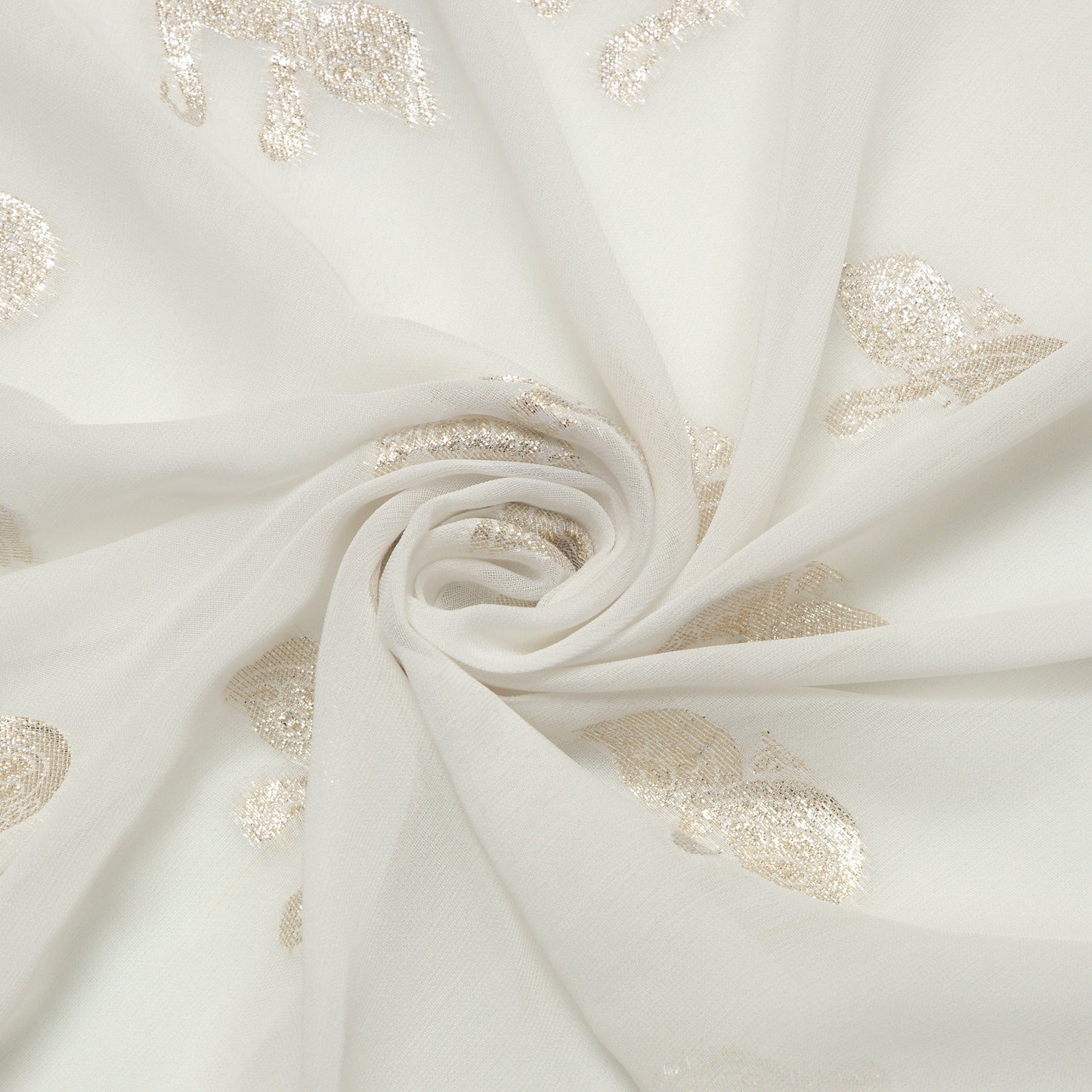 Viscose Georgette Silver Twin Swans - VG0840114