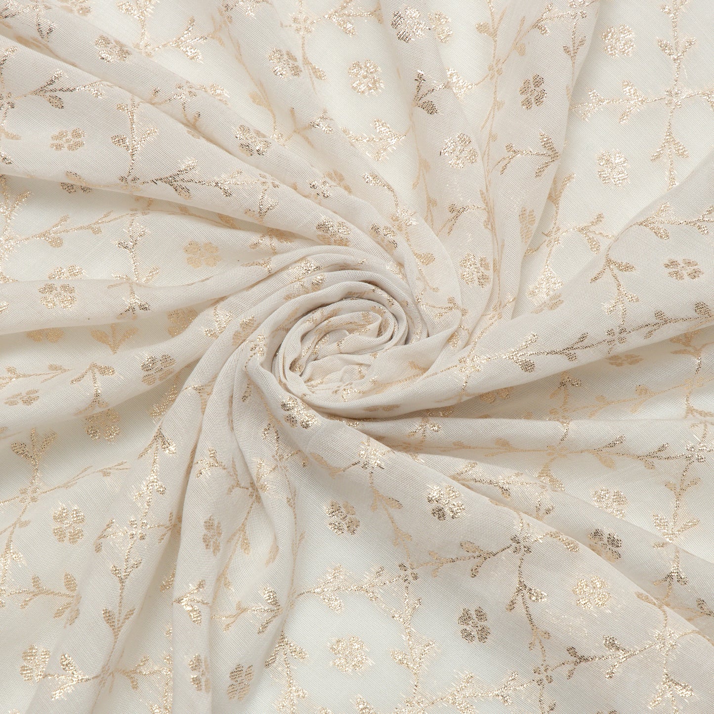 Viscose Georgette Gold Leafy Trellis - VP0840140