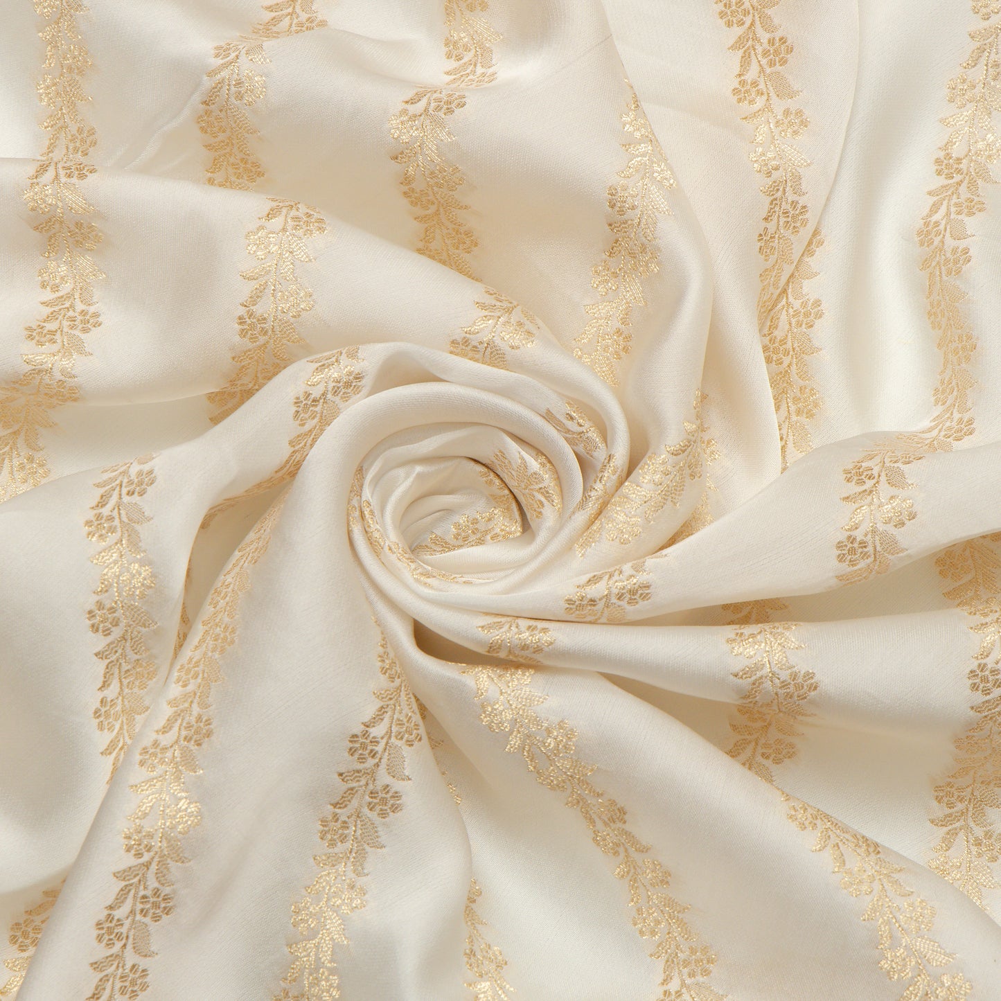 Viscose Organza Gold Floral Stream - VO5710001