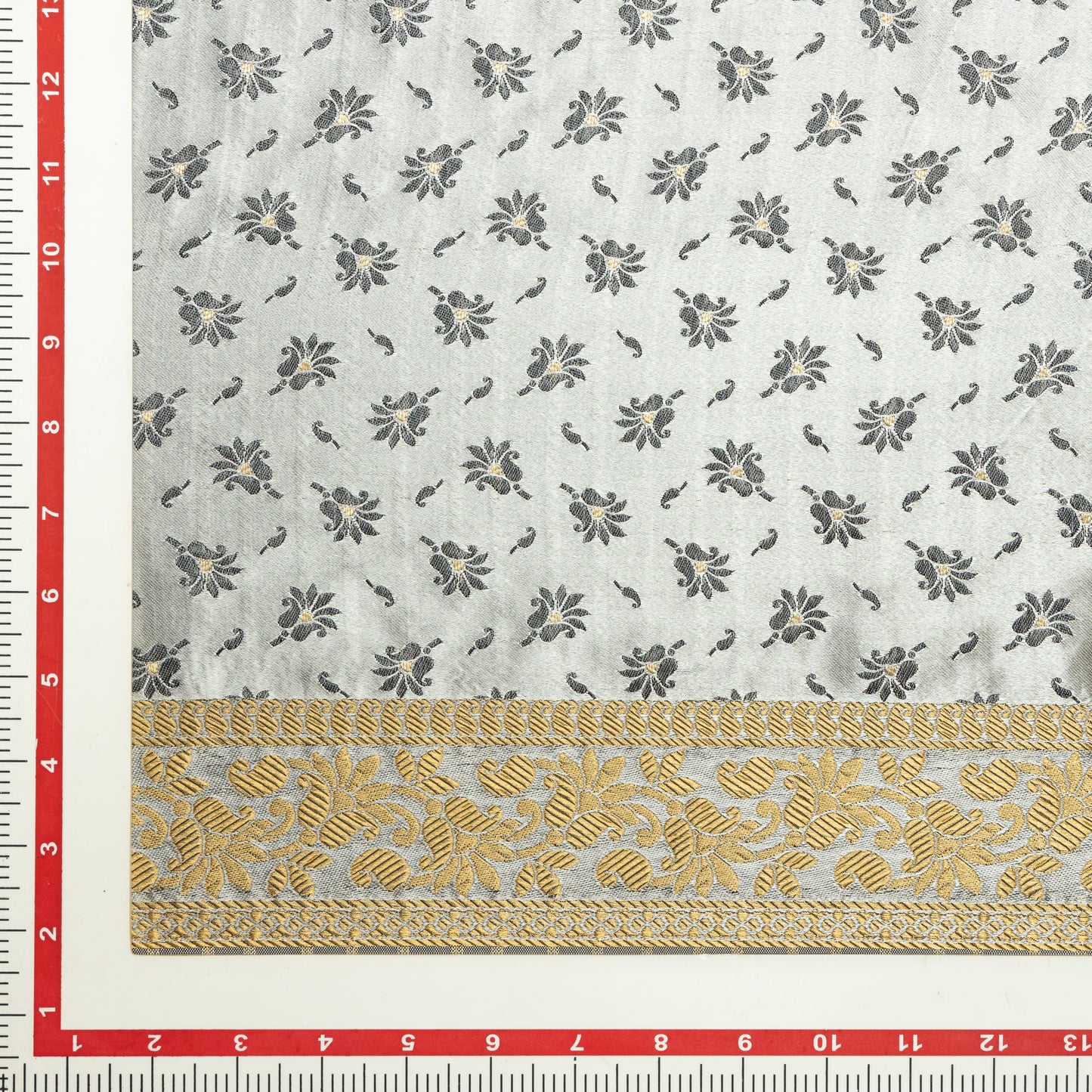 Poly Satin Midnight Blossoms with Border - PS0540002