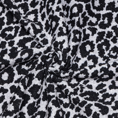 Polyester Black Leopard Yarn Dyed Upholstery  - KP01A0011