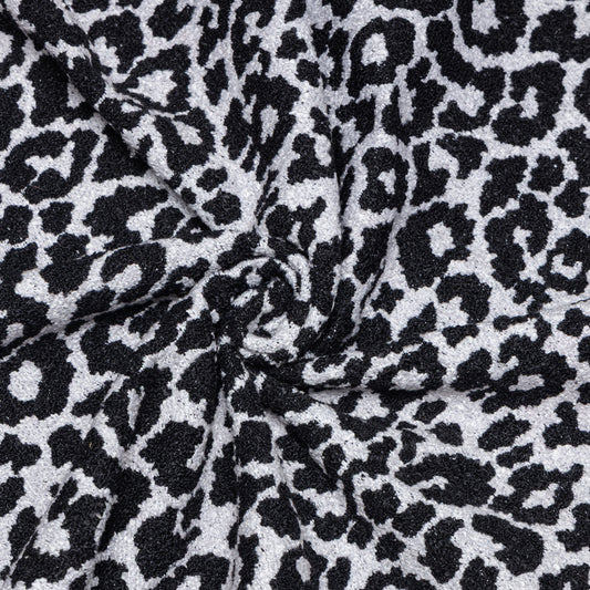 Polyester Black Leopard Yarn Dyed Upholstery  - KP01A0011