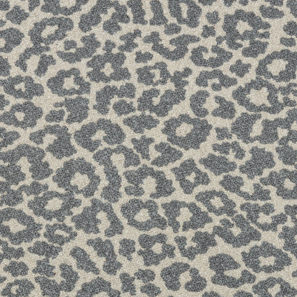Polyester Cream and Grey Leopard Bouclé Upholstery - KP01A0023