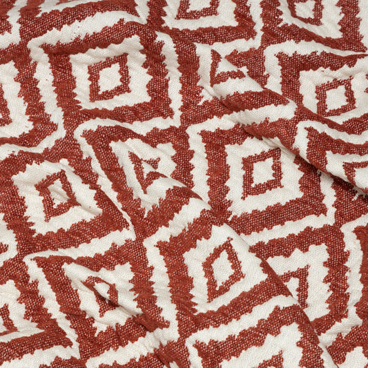 Cotton Polyester Rust Rhombus Quilted Upholstery - KP01A0019