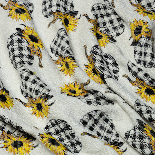 Viscose Polyester Pumpkin and Sunflower Yarn Dyed Upholstery - KP01A0015