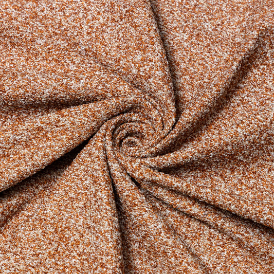 Polyester Rust and Orange Hues Bouclé Upholstery - KP01A0012
