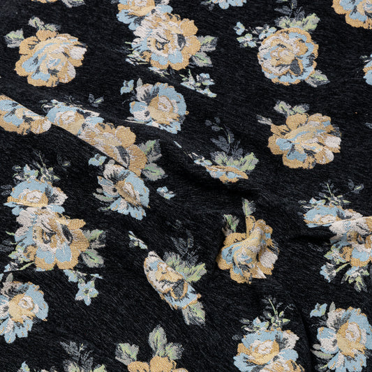 Viscose Polyester Midnight Blossom Yarn Dyed Upholstery - KP01A0017