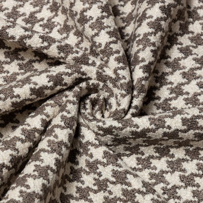 Polyester Brown-Beige Houndstooth Upholstery - KP01A0003