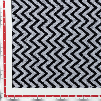 Polyester Black and Grey ZigZag Upholstery - KP01A0020