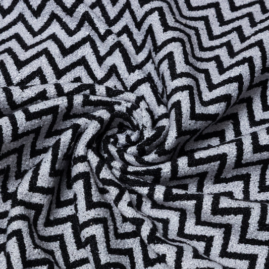Polyester Black and Grey ZigZag Upholstery - KP01A0020