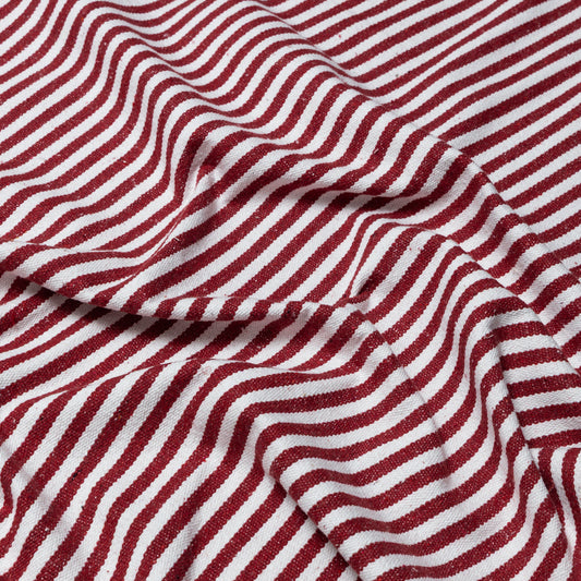 Cotton Red and White Striped Upholstery - KP01A0033