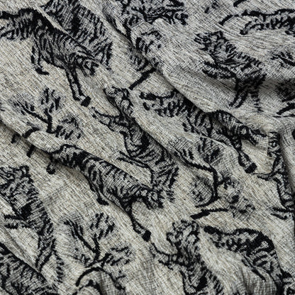 Viscose Polyester Black Tiger Yarn Dyed Upholstery - KP01A0016