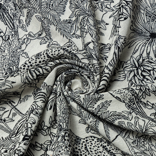 Cotton Polyester Black and White Toile Upholstery - KP01A0053