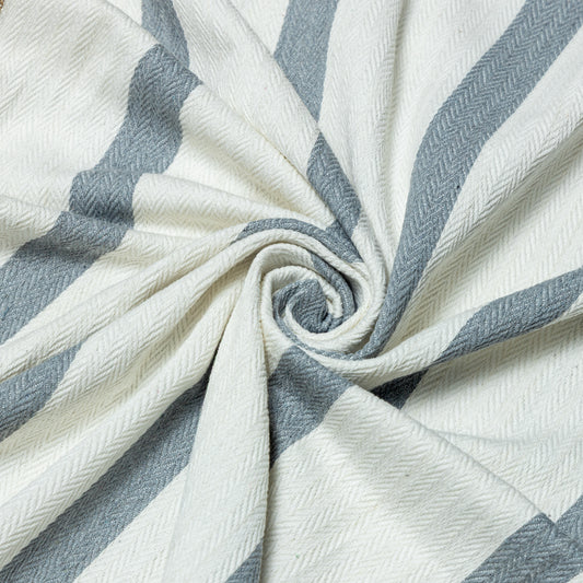 Cotton Coastal Herringbone Striped Upholstery - KP01A0061
