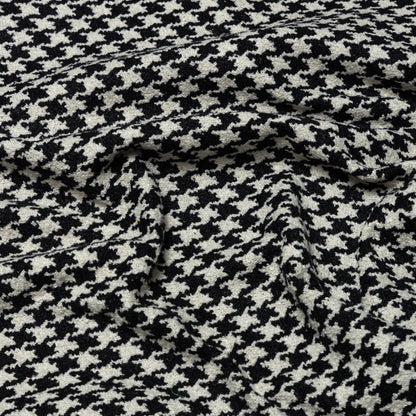 Polyester Houndstooth Black-Cream Upholstery - KP01A0031