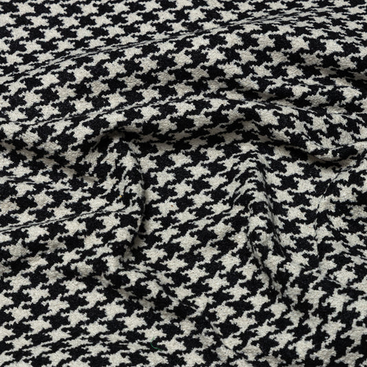 Polyester Houndstooth Black-Cream Upholstery - KP01A0031