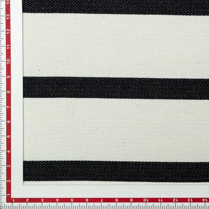 Cotton Black and White Herring Bone Stripe Upholstery - KP01A0013