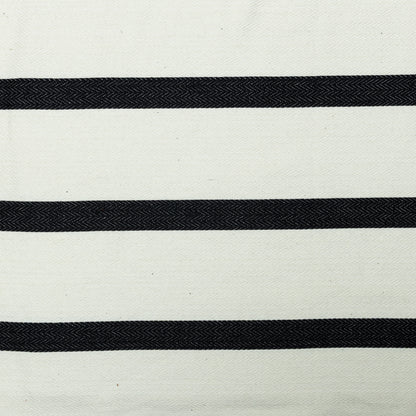 Cotton Black and White Herring Bone Stripe Upholstery - KP01A0013