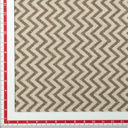 Polyester Taupe and Cream Chevron Bouclé Upholstery - KP01A0060