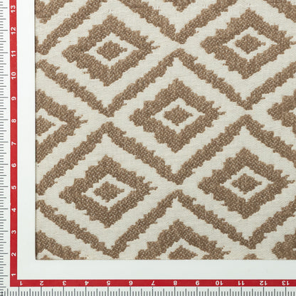 Cotton Polyester Taupe Beige Nested Diamonds Quilted Upholstery - KP01A0032
