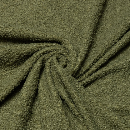 Polyester Moss Green Bouclé Upholstery - KP01A0034