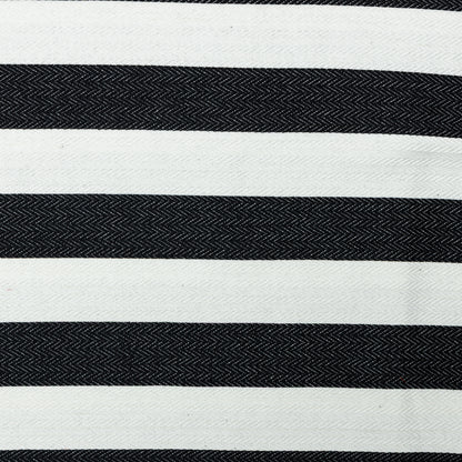 Cotton Black and White Herring Bone Wide Striped Upholstery - KP01A0044