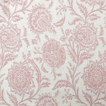 Viscose Polyester Pink and Cream Floral Yarn Dyed Upholstery - KP01A0007