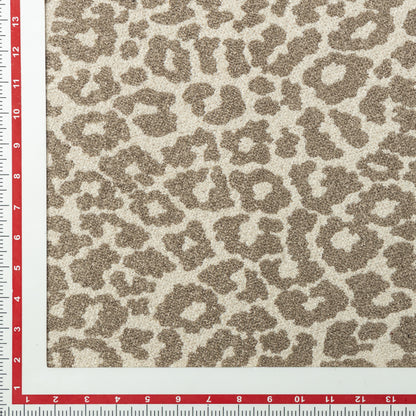 Polyester Cream and Brown Leopard Yarn Dyed Upholstery - KP01A0005