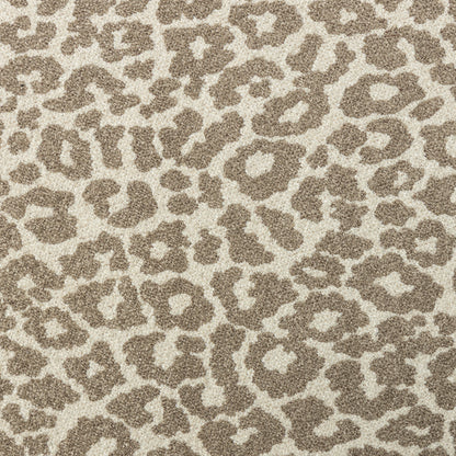 Polyester Cream and Brown Leopard Yarn Dyed Upholstery - KP01A0005