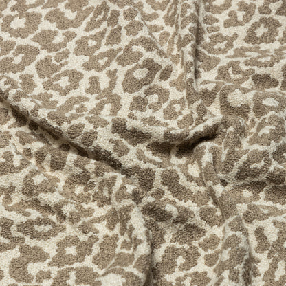 Polyester Cream and Brown Leopard Yarn Dyed Upholstery - KP01A0005