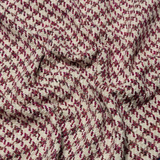 Cotton Berry Houndstooth Upholstery - KP01A0039